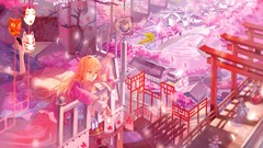 Red eyes Ribbons blondes long hair anime girls bangs touhou 