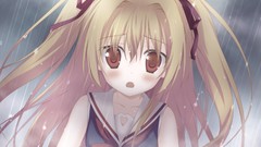 Red eyes Ribbons blondes long hair anime girls open mouth game 