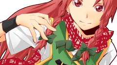 Red eyes Ribbons earrings scarfs touhou hong meiling redheads