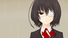 Red eyes school uniforms short hair black hair misaki mei 