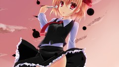 Red eyes short hair touhou rumia thigh highs
