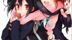 Red eyes skirts anime girls school uniforms k - on nakano azusa 