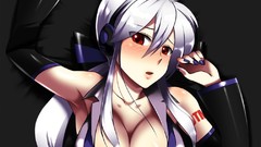 Red eyes skirts long hair anime girls vocaloid yowane haku 