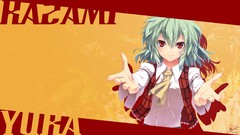 Red eyes smiling anime girls green hair touhou kazami yuuka