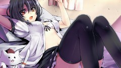 Red eyes thigh highs