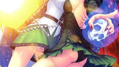 Red eyes thigh highs