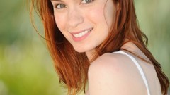 Red eyes woman faces Actress freckles redheads portraits 