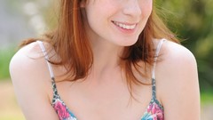 Red eyes woman faces Actress freckles redheads portraits 