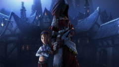 Red fantasy art hooded