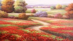 Red Flowers fields paths