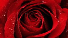 Red Flowers water drops