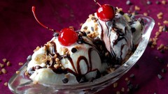 Red food banana split