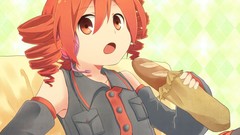 Red food headphones anime girls utau kasane teto detached 