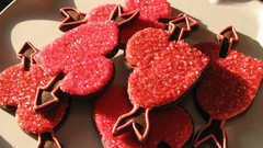 Red food Hearts cookies arrows fruits