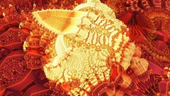 Red Fractals abstract geometry