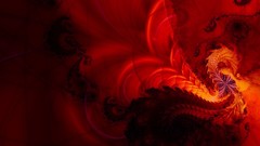 Red Fractals glow spiral psychedelic swirls