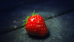 Red fruits strawberries close-up