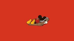 Red funny mickey mouse minimalistic artwork