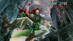 Red gloves long hair boots blue eyes braids touhou hong meiling 