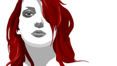 Red hairs girl vectorized