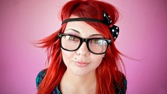 Red head glasses faces piercing redheads