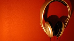 Red headphones digital art renders