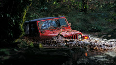 Red jeep flood