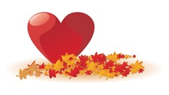 Red leaves design Hearts