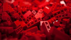 Red Legos depth of field toys (children)