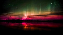 Red lights aurora borealis