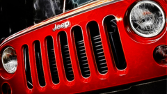 Red lights jeep
