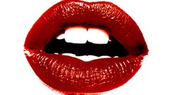 Red lips white background
