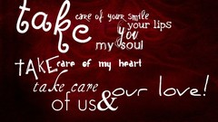 Red love letters Typography Hearts