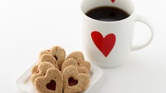 Red love white coffee cookies
