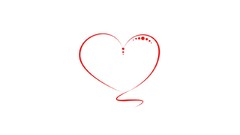 Red love white Hearts