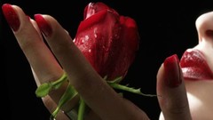 Red love woman roses lips Ruki