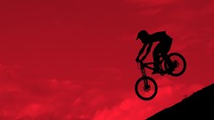 Red one biking mountain bikes
