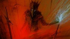 Red paintings Swords science fiction berserk artwork fantasy art