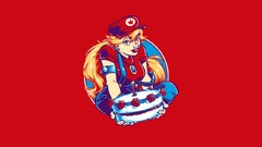 Red peach Mario cake