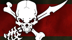 Red pirate flag white