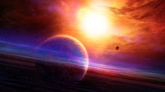 Red planets artwork fantasy art