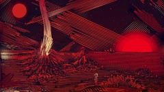 Red planets outer space