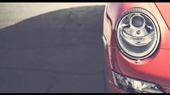 Red Porsche headlight