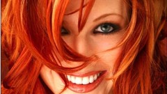 Red redhead play blue eyes redheads hair in face