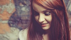 Red redheads brick wall