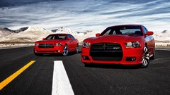 Red roads dodge charger red cars