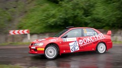 Red roads rally vehicles Mitsubishi Lancer Evolution IX 