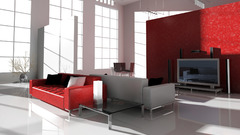 Red room interior Furniture