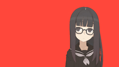 Red school uniforms glasses
