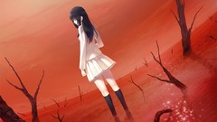 Red school uniforms innocent grey novel game cg Kara no Shoujo 
